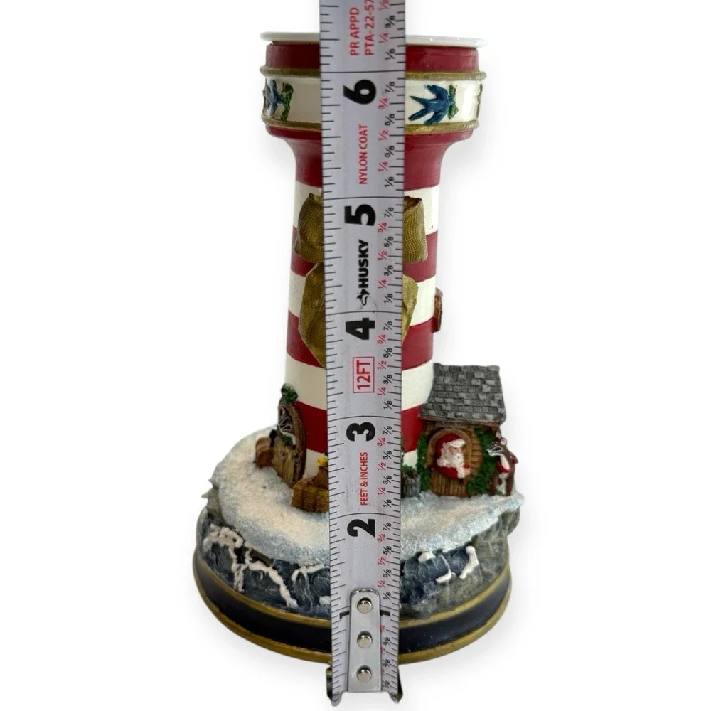 Danbury Mint Night Before Christmas Lighthouse Candlestick Cheryl Spencer Collin